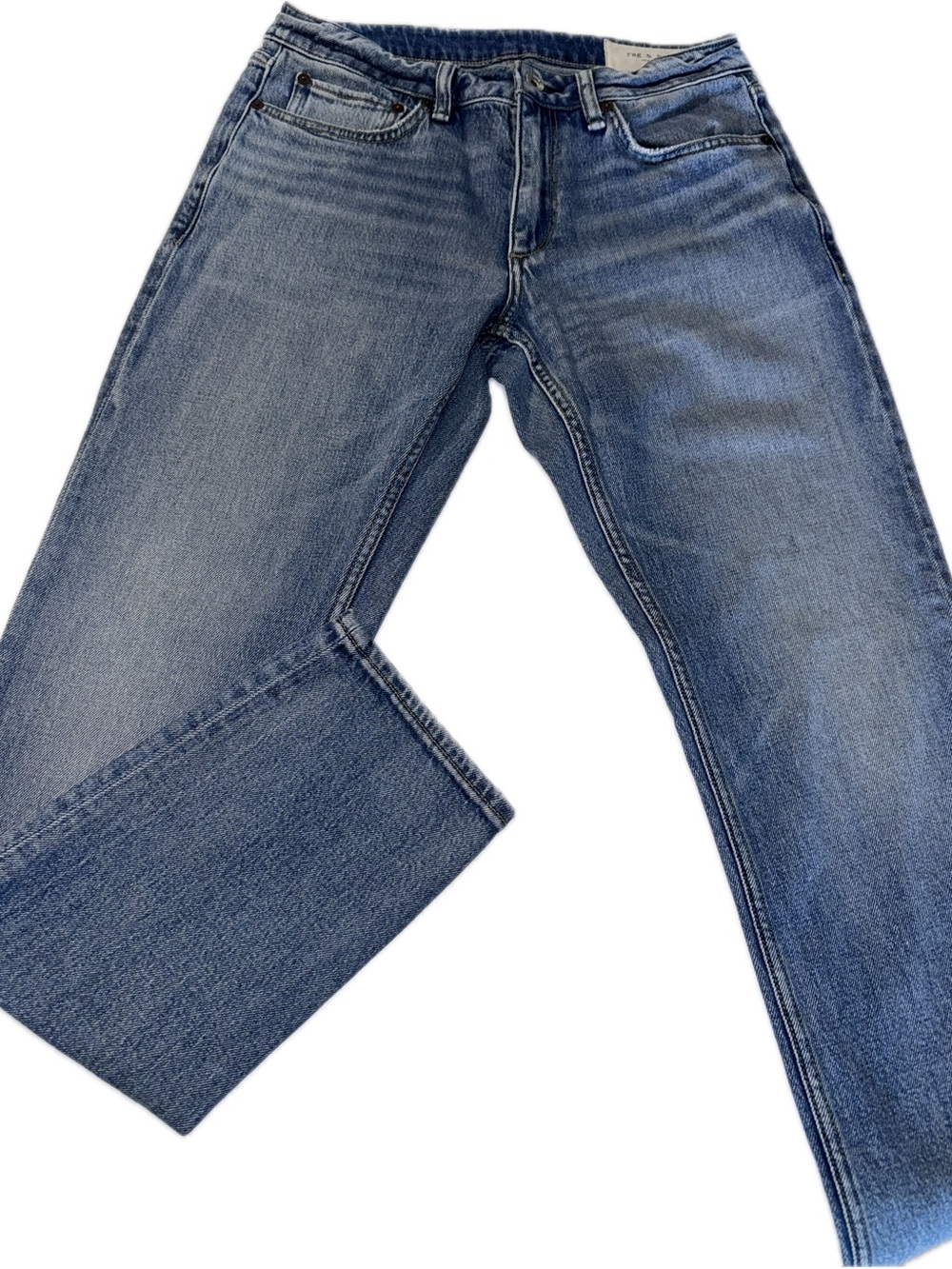 rag & bone Men's Slim Straight Jeans in Medium Blue Wash